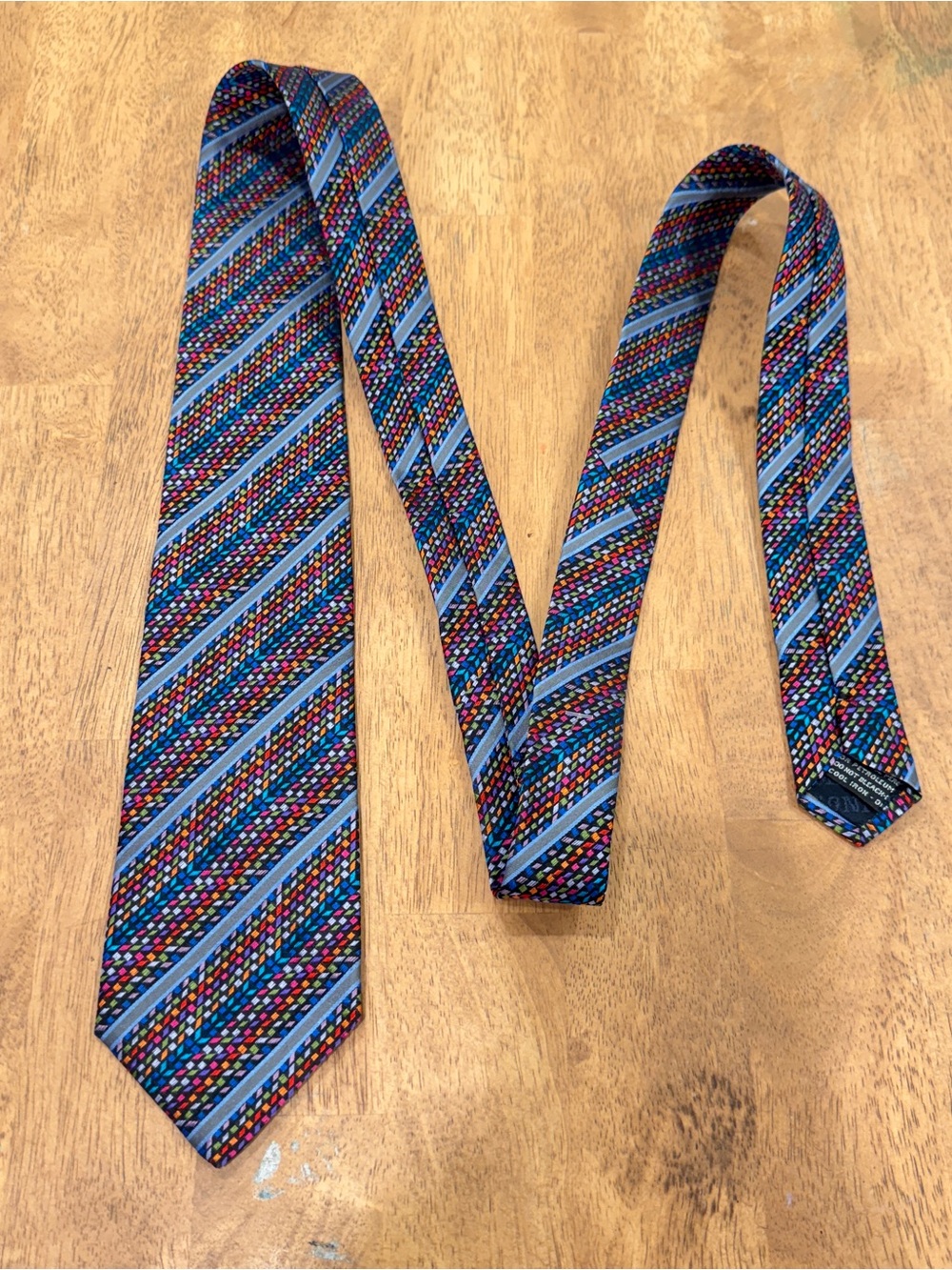 Missoni Cravatte Mens Multicolor Embroidered Stripes Colorful